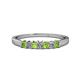 1 - Evia 2.50 mm Princess Cut Peridot and Diamond 7 Stone Wedding Band 