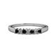 1 - Evia 2.50 mm Princess Cut Black and White Diamond 7 Stone Wedding Band 