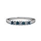 1 - Evia 2.50 mm Princess Cut Blue and White Diamond 7 Stone Wedding Band 