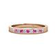 1 - Aaryn 2.00 mm Pink Sapphire and Diamond 11 Stone Wedding Band 