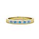1 - Aaryn 2.00 mm Blue Topaz and Diamond 11 Stone Wedding Band 
