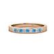 1 - Aaryn 2.00 mm Blue Topaz and Diamond 11 Stone Wedding Band 