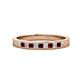 1 - Aaryn 2.00 mm Red Garnet and Diamond 11 Stone Wedding Band 