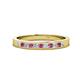 1 - Aaryn 2.00 mm Pink Tourmaline and Diamond 11 Stone Wedding Band 