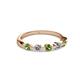2 - Keva 3.00 mm Peridot and Diamond 5 Stone Wedding Band 