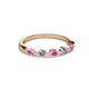 2 - Keva 3.00 mm Pink Sapphire and Diamond 5 Stone Wedding Band 
