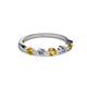 2 - Keva 3.00 mm Citrine and Diamond 5 Stone Wedding Band 