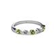 2 - Keva 3.00 mm Peridot and Diamond 5 Stone Wedding Band 