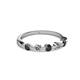 2 - Keva 3.00 mm Black and White Diamond 5 Stone Wedding Band 