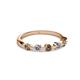 2 - Keva 3.00 mm Smoky Quartz and Diamond 5 Stone Wedding Band 