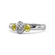 1 - Caron 0.72 ctw Natural GIA Certified Diamond Oval Shape (6x4 mm) and Side Yellow Sapphire Three Stone Ring  