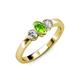 2 - Caron Oval Cut Peridot and Diamond Three Stone Engagement Ring 