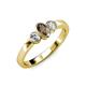 2 - Caron Oval Cut Smoky Quartz and Diamond Three Stone Engagement Ring 