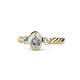 1 - Carolyn 0.46 ctw Natural GIA Certified Diamond Oval Shape (6x4 mm) With Side Aquamarine Three Stone Rope Ring  