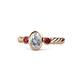 1 - Carolyn 0.48 ctw Natural GIA Certified Diamond Oval Shape (6x4 mm) With Side Ruby Three Stone Rope Ring  