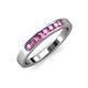 3 - Kathiryn 2.70 mm Pink Sapphire 7 Stone Wedding Band 