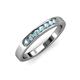 3 - Kathiryn 2.70 mm Aquamarine 7 Stone Wedding Band 