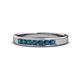 1 - Kathiryn 2.70 mm Blue Diamond 7 Stone Wedding Band 