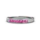 1 - Kathiryn 2.70 mm Pink Sapphire 7 Stone Wedding Band 