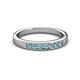 2 - Kathiryn 2.70 mm Aquamarine 7 Stone Wedding Band 