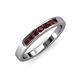 3 - Kathiryn 2.70 mm Red Garnet 7 Stone Wedding Band 