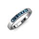 3 - Kathiryn 2.70 mm Blue Diamond 7 Stone Wedding Band 