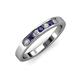 3 - Kathiryn 2.70 mm Blue Sapphire and Diamond 7 Stone Wedding Band 