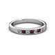 2 - Kathiryn 2.70 mm Red Garnet and Diamond 7 Stone Wedding Band 