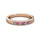 2 - Kathiryn 2.70 mm Rhodolite Garnet and Diamond 7 Stone Wedding Band 