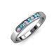 3 - Kathiryn 2.70 mm London Blue Topaz and Diamond 7 Stone Wedding Band 
