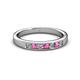 2 - Kathiryn 2.70 mm Pink Sapphire and Diamond 7 Stone Wedding Band 