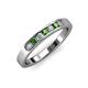 3 - Kathiryn 2.70 mm Green Garnet and Diamond 7 Stone Wedding Band 