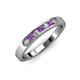 3 - Kathiryn 2.70 mm Amethyst and Diamond 7 Stone Wedding Band 