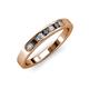3 - Kathiryn 2.70 mm Black and White Diamond 7 Stone Wedding Band 