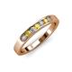 3 - Kathiryn 2.70 mm Yellow Sapphire and Diamond 7 Stone Wedding Band 