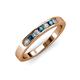 3 - Kathiryn 2.70 mm Blue and White Diamond 7 Stone Wedding Band 