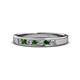 1 - Kathiryn 2.70 mm Green Garnet and Diamond 7 Stone Wedding Band 