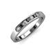 3 - Kathiryn 2.70 mm Black and White Diamond 7 Stone Wedding Band 