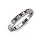 3 - Kathiryn 2.70 mm Smoky Quartz and Diamond 7 Stone Wedding Band 