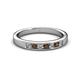 2 - Kathiryn 2.70 mm Smoky Quartz and Diamond 7 Stone Wedding Band 