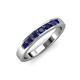 4 - Kathiryn 3.00 mm Blue Sapphire 7 Stone Wedding Band 