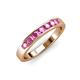 4 - Kathiryn 3.00 mm Pink Sapphire 7 Stone Wedding Band 