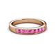 3 - Kathiryn 3.00 mm Pink Sapphire 7 Stone Wedding Band 