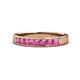 1 - Kathiryn 3.00 mm Pink Sapphire 7 Stone Wedding Band 