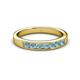 3 - Kathiryn 3.00 mm Aquamarine 7 Stone Wedding Band 