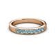3 - Kathiryn 3.00 mm Aquamarine 7 Stone Wedding Band 