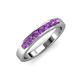 4 - Kathiryn 3.00 mm Amethyst 7 Stone Wedding Band 