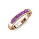 4 - Kathiryn 3.00 mm Amethyst 7 Stone Wedding Band 