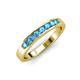 4 - Kathiryn 3.00 mm Blue Topaz 7 Stone Wedding Band 