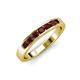 4 - Kathiryn 3.00 mm Red Garnet 7 Stone Wedding Band 